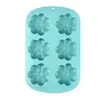 Molde para Hornear Pastel Molde de Silicona para Pastel de 6 Piezas Molde para Alimentos Complementarios para Niños Molde para Pastel al Vapor con Forma de Pétalo con Forma de Corazón Molde para Pudín