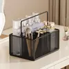 Caja de almacenamiento cosmético portátil para tocador, organizador de escritorio para productos de cuidado de la piel, maquillaje, lociones y brochas de maquillaje