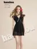 Haoshou 161051 Nuevo Traje de Baño para Adultos, Femenino Escote en V Malla de Encaje Traje de Baño Estilo Falda, Talla Grande