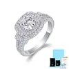 Amazon temu súper ventas nuevo anillo de plata de ley S925 de lujo con incrustaciones de diamante cultivado en laboratorio joyería chapada en oro blanco de 18 quilates