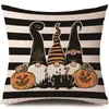 Funda de Almohada Halloween Calabaza Divertida Transfronteriza Amazon Estampado de Lino Funda Decorativa para Cojín de Sofá del Hogar