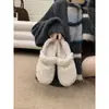 Zapatos Mary Jane suaves y elegantes con punta redonda, que cuentan con un forro afelpado, perfectos para que las mujeres los usen al aire libre en invierno.; plano, con forro de algodón y cómodo