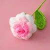 Rosas de Tricô Transfronteiriças para o Dia dos Namorados e Dia das Mães, Flores Artificiais Decorativas de Alta Qualidade, Rosas Pontudas Feitas à Mão em Crochê