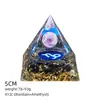 Pirâmide de Cristal Natural 5cm Estilo Europeu e Americano Decoração de Mesa para Casa e Escritório Ornamento de Pirâmide de Resina para Yoga Meditação