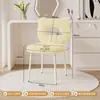 Mesa de Maquiagem Influenciadora de Nail Art Banqueta Simples Luxo Leve Encosto Quarto Vestir Casa Meninas Cadeira Creme