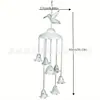 Campanilla de viento de hierro fundido vintage de venta caliente transfronteriza, campana con forma de pájaro de metal envejecido, adorno colgante para decoración de jardín al por mayor