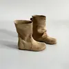 Hebilla de cinturón estilo coreano, botas de moda apiladas para mujer, nuevo modelo de otoño 2026, que aumentan la altura, adelgazantes, de punta redonda, hasta la pantorrilla, botas de moda