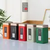Lata de chá quadrada de metal lata de chá selada lata de ferro caixa de embalagem de chá preto chá verde duas duas embalagens de chá em estoque atacado