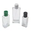 Em Estoque Atacado High-End Minimalista 30ml 50ml 100ml Frascos de Perfume Quadrados Planos com Tampas de Resina e Frascos de Vidro com Borrifador de Névoa Fina