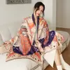 Novo Cachecol de Cashmere Sintético de Inverno 2025 para Mulheres, Xale Jacquard Versátil da Moda, Aquecedor de Pescoço Espesso, Venda por Atacado