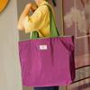 Bolsa de compras plegable de color sólido, bolsa de almacenamiento impermeable, bolsa de compras portátil para supermercado, bolso de mano ecológico con cordón de gran capacidad