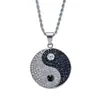 Bolsa de Joias com Emenda Transfronteiriça Símbolo Bagua Yin Yang Estilo Chinês Taiji Aço Inoxidável Colar Criativo para Casal