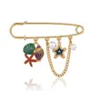 Série Oceano Broche Criativo de Aço Inoxidável Estrela-do-Mar Acessórios DIY para Roupas, Chapéus, Luvas e Decorações Exquisitas