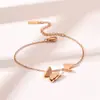 Moda europea y americana pulsera de acero de titanio con mariposa esmerilada para mujer, pulsera simple de acero de titanio de doble mariposa para mujer, joyería para mano que no se decolora