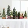 Decoraciones navideñas transfronterizas resina árbol de Navidad caja de música adorno de escritorio atrezo para arrangement de escena regalo caja de música