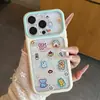 Funda para notas de cuaderno divertida con temática de animales, borde bicolor fresco, ventana grande, adecuada para iPhone 18/17 PRO