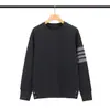 Nueva Sudadera de Cuello Redondo de Punto Waffle Otoñal Tb, Chaqueta Base Casual de Estilo Coreano con Rayas de Cuatro Colores Tejidas