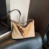 Bolsa para lonchera de axila relajada coreana nicho retro patchwork de gamuza bandolera de un solo hombro bolso de bola de masa estampado de leopardo moderno