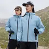 Nueva chaqueta fina de softshell de una sola capa, ligera y con capucha para hombre, abrigo exterior a prueba de viento e impermeable, personalizable