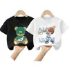 2026 Nuevo Estilo Versión Coreana para Niños Top de Algodón Puro Moda Fresca Estilo Callejero Camiseta Elegante de Manga Corta para Niños Verano Camiseta Hip-Hop