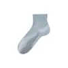 Meias Masculinas, Cor Sólida em Malha, Absorventes de Suor, Respiráveis, Antiodor, Cano Curto, Casuais, Algodão de Fibra Longa, Antibolhas, Meias Esportivas de Primavera e Verão para Homens