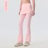 Pantalones de Yoga de Dos Piezas con Ligero Acampanado, Adecuados para Deportes, Correr, Entrenamiento y Fitness, de Cintura Alta, Alta Elasticidad, Ajustados, con un Diseño Acampanado de Sensación de Piel Desnuda