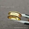 Anel Kaleidoscópio Família Fan para Mulheres, Réplica Kaleidoscópio Luxo Leve Ouro Rosa Ouro Branco Versão Alta Anel Nicho Trevo de Quatro Folhas