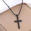 Collar de Acero de Titanio Que No Se Desvanece, Collar con Cruz para Hombre, Joyería de Collar de Lujo Ligero de Nicho Chapado en Oro de 18 Quilates para Mujer con un Toque de Alta Gama