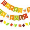 Fábrica de Ação de Graças Festa Decorativa Fishtail Bandeira Colorido FELIZ Abóbora FALL Papel Swallowtail Pull Flag Leaf Pull Flower