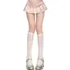 Calcetines Altos de Seda y Satén de Primavera y Verano Calcetines de Encaje con Corazón Recortado en la Pantorrilla Calcetines Blancos Lolita de Media Pantorrilla Calcetines de Red Retro