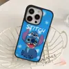 Capa Azul Urso de Desenho Animado Maçã 15 para Celular 11/12 Adequada para iPhone 16Pro Desenho Animado Magnético 13Promax
