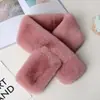 Bufanda gruesa de invierno, cálida, de piel de conejo sintética, elegante y a la moda, con diseño cruzado, versátil y ligera, una bufanda lujosa para mujer
