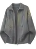 SIN LOGOTIPO PLUS2026 Invierno Nuevo Estilo Hong Kong Tallas Grandes Suéter Cardigan de Doble Cremallera Ropa Exterior de Moda para Hombre