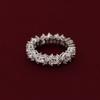 Anillo de Flor de Cuatro Hojas de Plata Esterlina S925 Moda Lujo Accesible Diamante Completo Diseño Nicho Fresco Pequeño Joyería de Mano de Alta Gama R02144