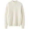 Nueva camiseta base de punto de cachemira para otoño e invierno, suéter de moda, cuello semialto simple, color liso, estilo coreano moderno, manga larga para mujer