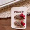 Novos Prendedores de Cabelo Tipo Bico de Pato Coloridos de Natal (Vinho e Verde) para Meninas, Estilo Pai e Filho, Prendedores Geométricos Feitos à Mão