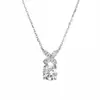 Collar de Plata de Ley S925 con Moissanita de Un Quilate Joyería Versátil de Lujo Ligero Pendientes de Moissanita Elegantes Dulces con Lazo