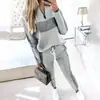 Traje Feminino Transfronteiriço Europeu e Americano 2024 Moda Feminina Casual Manga Longa Primavera e Outono Moletom Amazon Conjunto Feminino de Duas Peças Inverno