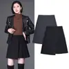 Amazon Supply Falda Plisada de Cintura Alta para Mujer Otoño e Invierno Falda de Lana Irregular Corta Ropa Exterior Falda Línea A Pantalones