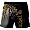 Pantalones de Playa Transfronterizos para Hombre Casual Estampado 3D de Tigre Animal