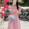 Talla actualizada, ya enviado. Vestido de color liso, estilo coreano, reductor de edad, entallador de cintura, en 5 colores