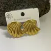 Europa e Estados Unidos venda quente brincos geométricos de aço inoxidável banhados a ouro 18k alto senso nicho brincos ins aço titânio brincos transfronteiriços