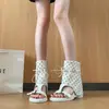 Botines Retro con Pedrería para Mujer, Nuevo Estilo Verano 2026, Botines Romanos Cortos con Aumento Interno de Altura, Sandalias Cómodas de Suela Gruesa