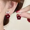 Pendientes de Terciopelo Negro con Lazo para Otoño e Invierno con Diseño Único, Nuevos Pendientes de Alta Gama Estilo Francés de Moda 2025