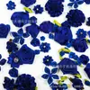 Flores de tela hechas a mano DIY 75 piezas de la serie azul zafiro flor para la cabeza corsage joyería caja de dulces flores decorativas venta caliente de comercio exterior