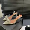 Mules de Tacón Fino Cerrados Estilo Primavera 2026, Tallas 35-40, Sandalias de Tira Única Cuadradas Estilo Étnico Plateado de Microfibra en Stock
