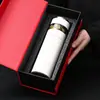 Taza de Té de Vidrio de Doble Capa para Hombre + Taza Térmica de Acero Inoxidable Caja de Regalo Set de Regalo Empresarial Taza con Separación de Té y Agua