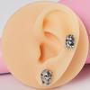 Aretes de Personalidad de Calavera de Acero Transfronterizo Hip Hop Punk Acero Inoxidable Aretes Multiforma Cadena Larga Rosca Externa
