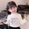 Y2069# Camiseta Básica Casual de Manga Larga para Niños, Combinable con Todo, Primavera y Otoño, Camiseta Casual, Top Blanco para Bebé Niña, Camiseta Cuello Redondo