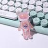 Llavero mágico con colgante transparente de color gelatina creativa de oso de dibujos animados, nuevo de fábrica, venta al por mayor